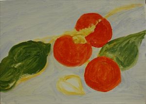 １２月３日の教室から：柿を描く | 渋谷油絵教室アーカイブ
